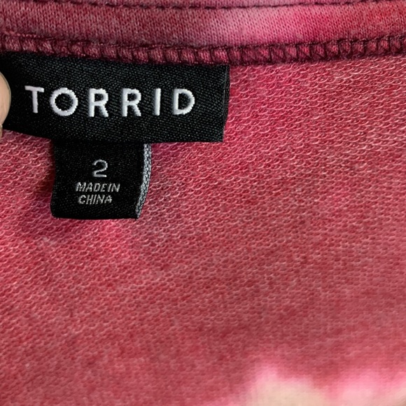 Torrid Off-Shoulder Sweatshirt Lightweight French Terry Tie Dye W-153 Plus Sz 2X - Picture 6 of 10